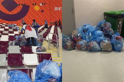 Los hinchas japoneses juntaron la basura luego del partido ante Alemania