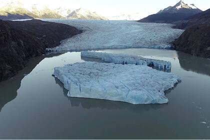 Los icebergs que se desprendieron del glaciar Grey