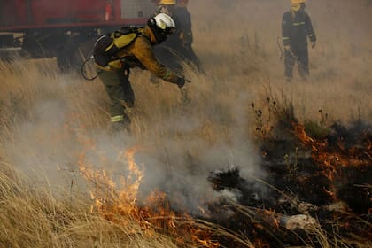Las autobombas van y vienen por la ruta, que es hasta donde ha llegado el fuego, si el fuego cruza el asfalto podría ser un desastre ya que alcanzaría las construcciones de los que cuidan los campos