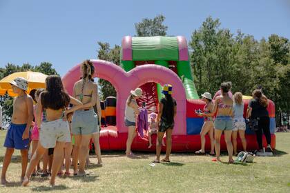 Los inflables están entre los favoritos de los chicos.