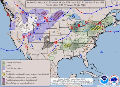 Los informes del NWS alertan sobre un riesgo moderado de granizo, vientos dañinos y tornados