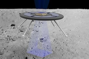 Un platillo volante que levita por la carga eléctrica de la luna