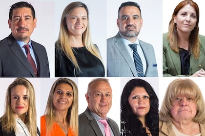 Los integrantes del bloque Gustavo Cuervo, Blanca Elida Alessi, María Laura Fernández, María Salomé Jalil Toledo, Carlos Fabián Luayza Troncoso, Constanza Moragues Santos, Viviana Yolanda Romano, Martín Adolfo Rozas y Sabrina Inés Sabat