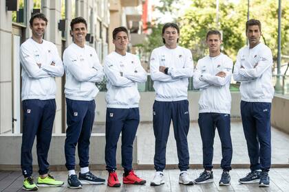 Los integrantes del equipo argentino de Copa Davis que vencieron, a principios de mes, a la República Checa, en el BALTC.