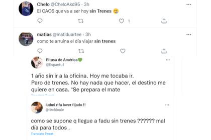 Los internautas se quejaron por la interrupción en el servicio de trenes