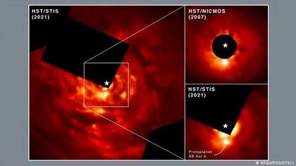 Los investigadores han podido obtener imágenes directas del exoplaneta AB Aurigae b en un periodo de 13 años utilizando el espectrógrafo de imágenes del telescopio espacial Hubble