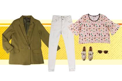 Los jeans con roturas son perfectos para descontracturar un blazer de día