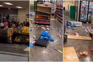100 niños entraron a un supermercado, lo saquearon y destruyeron el mobiliario