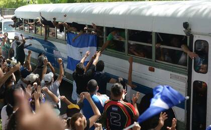 Los jóvenes fueron trasladados desde la parroquia Divina Misericordia hasta la Catedral de Managua