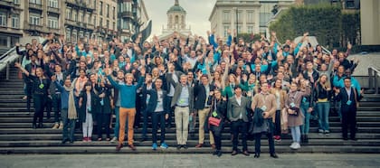 Los jóvenes que participaron de la tercera edición de la cumbre Youth Ag-Summit en Bruselas