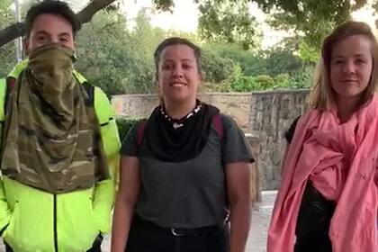 Un grupo de jóvenes que salió a manifestarse