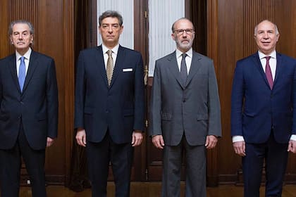 Los jueces de la Corte Suprema: Juan Carlos Maqueda, Horacio Rosatti, Carlos Rosenkrantz y Ricardo Lorenzetti