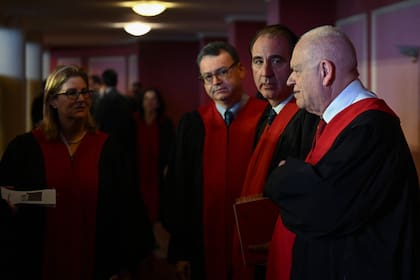 Los jueces Ricardo Pérez Manrique, Eduardo Ferrer Mac-Gregor, Humberto Antonio Sierra Porto y Nancy Hernandez