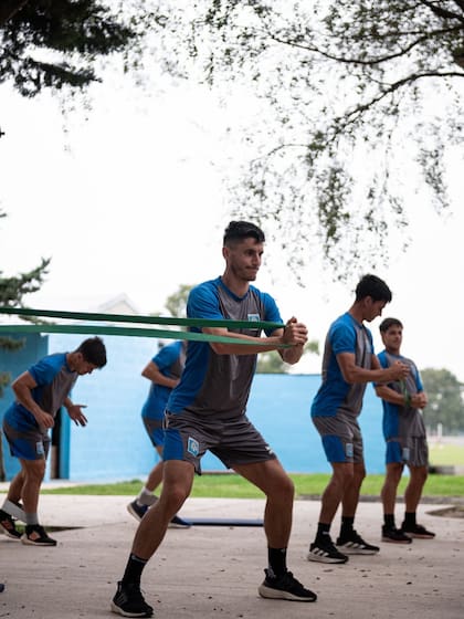 Los jugadores de Estudiantes de Río Cuarto, durante una práctica