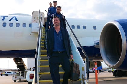 Los jugadores de la selección argentina llegaron a Houston desde Miami
