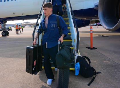 Los jugadores de la selección argentina llegaron a Houston desde Miami