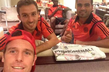 Los jugadores de River, ayer en Ezeiza