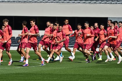 Los jugadores de River se entrenan pensando en la serie de semifinales de la Copa Libertadores ante Atlético Mineiro