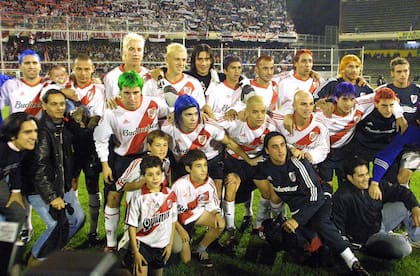 Los jugadores de River teñidos de todos los colores
