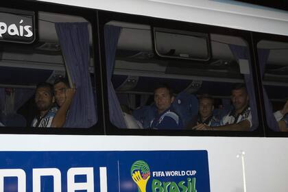 Los jugadores en su llegada Brasilia