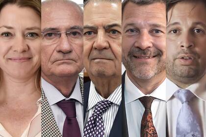 Los jurados del jury que votaron la remoción de la fiscal Cecilia Goyeneche: Gisela Schumacher, Juan Smaldone, Daniel Carubia, Armando Gay y Gonzalo García Garro.