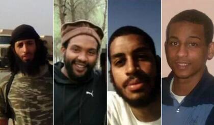 Los llamaban "Beatles de Isis" por su acento británico. De izq. a der.: Mohammed Emwazi, Aine Davis, Alexanda Kotey y El Shafee Elsheikh.