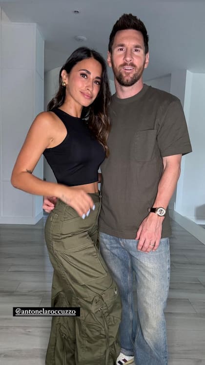 Los looks de Anto Roccuzzo y Leo Messi para asistir al partido de la NBA (Foto: Instagram @leomessi)