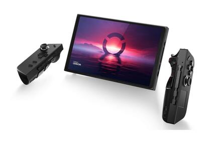 Los mandos de la Lenovo Legion Go son desmontables, al estilo de la Nintendo Switch, lo que permite apoyar el equipo en una mesa y jugar con los mandos a distancia