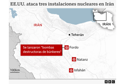 Los mapas y gráficos que muestran cómo fue "Martillo de Medianoche", la operación militar de EE.UU. contra Irán