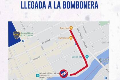 Los mapas y las recomendaciones que Nacional publicó para sus hinchas cuando enfrenten a Boca por la Libertadores