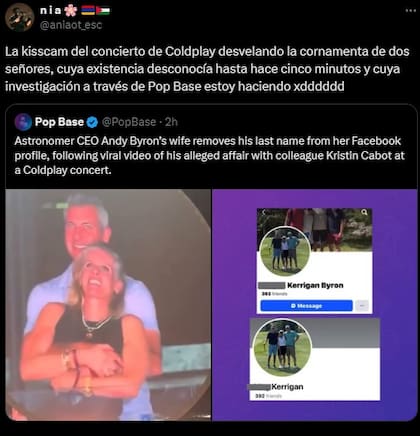 Los mejores memes de la kiss cam que apareció en el concierto de Coldplay