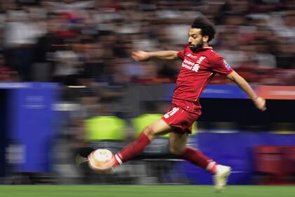 El mediocampista egipcio del Liverpool, Mohamed Salah, en acción