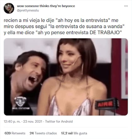 Los memes al momento previo a la entrevista entre Wanda Nara y Susana Giménez