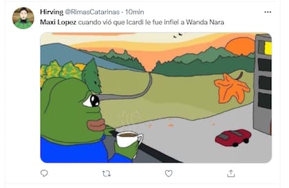 Los memes por la supuesta crisis de Wanda Nara y Mauro Icardi (Foto: Captura Twitter/@RimasCatarinas)