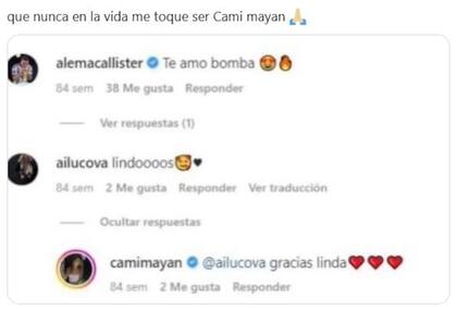 Los mensajes de Ailén Cova a Camila Mayán (Foto: Captura)