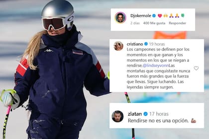 Los mensajes de aliento de Djokovic, Cristiano Ronaldo e Ibrahimovic a Lindsey Vonn