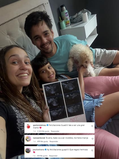 Los mensajes de felicitaciones no tardaron en llegar; Gastón Dalmau, quien interpretó a su hermano mayor en Casi Ángeles, le dedicó un especial saludo (Foto: Instagram @guadalupeantonok)