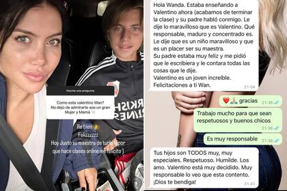 Los mensajes de Wanda Nara sobre Valentino en su historia de Instagram