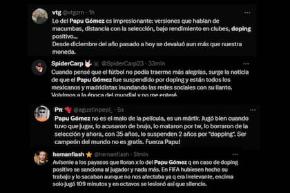 Los mensajes fueron diversos hacia el Papu Gómez (Captura Twitter)