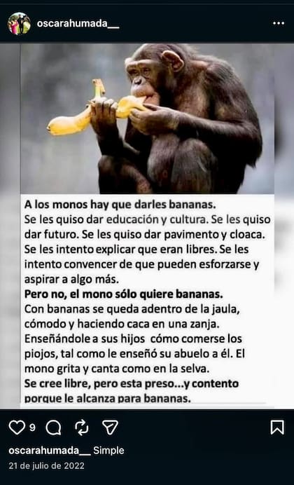 Los mensajes políticos de Ahumada en sus redes