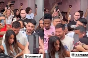Messi fue abordado por una marea de fans y Anto Roccuzzo tuvo una reacción nunca antes vista