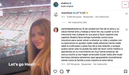 Los Miami Heat le respondieron a Shakira en Instagram