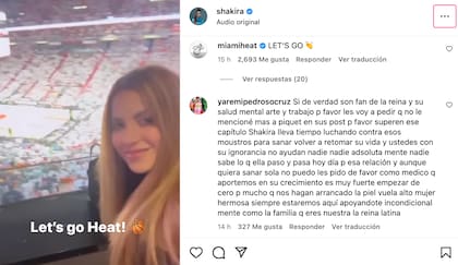 Los Miami Heat le respondieron a Shakira en Instagram