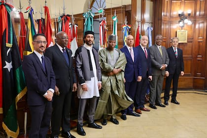 Los miembros de los Países Africanos en Argentina, en la celebración