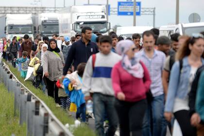 Una imagen de cuando grandes cantidades de migrantes cruzaban Austria para llegar a Alemania