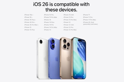 Los modelos de iPhone compatibles con iOS 26