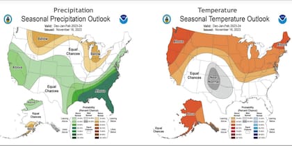Los modelos meteorológicos alertan de importantes variaciones en la humedad y temperaturas a lo largo y ancho de EE.UU debido a la influencia de El Niño