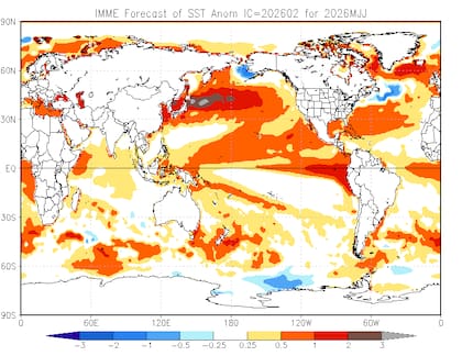 Los modelos NMME e IMME mantienen la tendencia hacia una transición a condiciones de El Niño