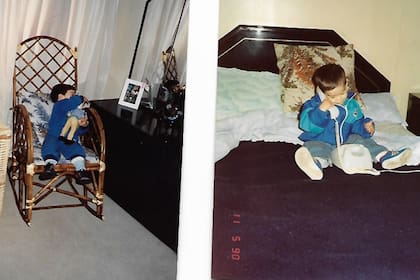 Los muebles hablan de otra época: Albertito, de bebé, con sus juguetes