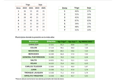 Los municipios donde la presión es más alta (Informe de Carbap)
